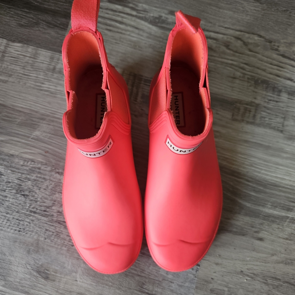 Hunter Womens Original Chelsea Rain Boots Coral Pink Size US 6 Waterproof - Picture 11 of 16
